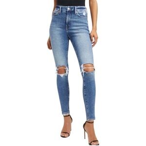 Women's Blue Distressed Jeans